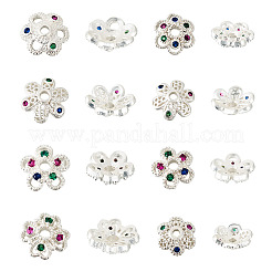 16 шт. 8 стильных латунных колпачка с микропаве из кубического циркония&nbsp;ZIRC-TA0001-23S