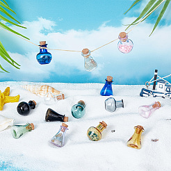 2 набор из 2 миниатюрных стеклянных бутылок-пробок в стиле кукольного домика&nbsp;DJEW-PH0001-29