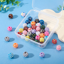 42шт 14 цвета смоляные бусины со стразами&nbsp;RESI-TA0004-70