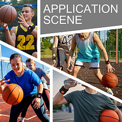 Ремешок на запястье из акрилового волокна с рисунком баскетбола&nbsp;AJEW-WH20006-254