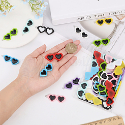 45 шт. 9 цвета непрозрачные подвески из смолы&nbsp;RESI-GL0001-06