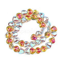 Гальванизированная нить из прозрачных стеклянных бусин&nbsp;EGLA-A045-01-HP04