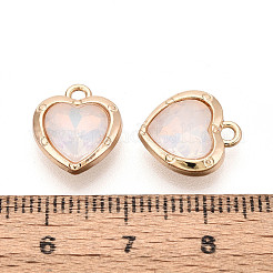 Подвески из сплава и стекла с гальваническим покрытием для стеллажей&nbsp;PALLOY-T024-05A-G