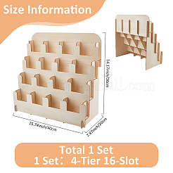 4-уровневые деревянные подставки для дисплеев с 16 слотами&nbsp;ODIS-WH0086-134B