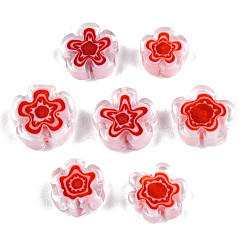 Ручной работы стеклянная бусина тысячецветник нитей&nbsp;LAMP-N029-017D-21