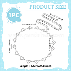 1 шт. сплав кристалл горный хрусталь сердце звено пояса цепи&nbsp;AJEW-UN0002-21P