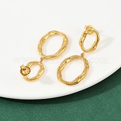 Овальные серьги-гвоздики из нержавеющей стали 304&nbsp;EJEW-I319-02G