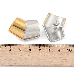 Двухцветные квадратные серьги-гвоздики из нержавеющей стали 304&nbsp;EJEW-D306-06G