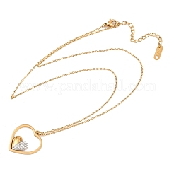 Женские кулоны в форме сердца из нержавеющей стали 304 с полимерной глиной&nbsp;NJEW-A064-03G