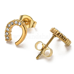 Серьги-гвоздики из нержавеющей стали 304 с вакуумным покрытием PVD со стразами для женщин&nbsp;X-STAS-D087-21G