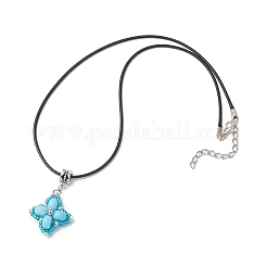 Звезда-подвеска из окрашенной синтетической императорской яшмы и стеклянных бусин&nbsp;NJEW-MZ00109-01