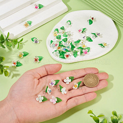 40 шт. 8 стиля подвески-цветы из натуральных смешанных драгоценных камней&nbsp;PALLOY-TA00291