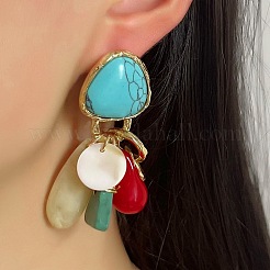 Треугольные серьги-гвоздики из пластикового сплава&nbsp;EJEW-Q035-01G