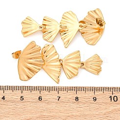 Двухцветные серьги-гвоздики из нержавеющей стали 304&nbsp;EJEW-Q044-01G