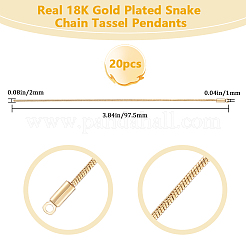 20 шт. латунная подвеска-цепочка в виде змеи с кисточками&nbsp;KK-BBC0013-66