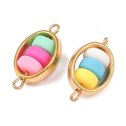 Пластиковая рамка ccb с бусинами из полимерной глины&nbsp;KK-D103-01G