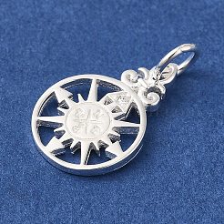925 подвеска-компас из стерлингового серебра с прозрачным паве из циркония STER-K180-02S