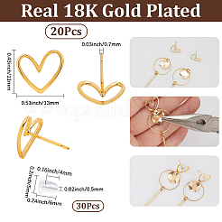 20 шт. латунные серьги-гвоздики&nbsp;KK-SC0006-79