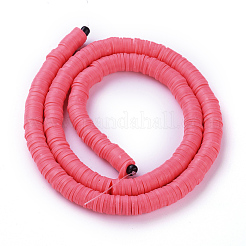 Плоские круглые бусины из глины ручной работы полимерные&nbsp;CLAY-R067-6.0mm-25