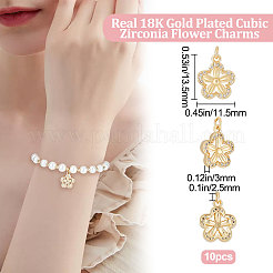 10шт латунные микропаве прозрачные кубические циркониевые подвески&nbsp;ZIRC-BBC0001-87