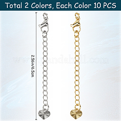 20 шт. двухцветный долговечный удлинитель цепи из латуни с покрытием&nbsp;KK-CN0003-16