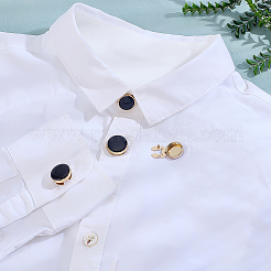 4 шт. 2 стиля запонки из латуни с черной эмалью&nbsp;BUTT-ME0001-07G