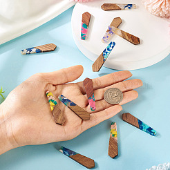 12 шт. подвески из 6-х цветов из смолы и ореха&nbsp;FIND-TA0006-36D