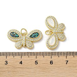 Латунные микропаве прозрачные подвески с фианитом&nbsp;KK-C045-44G