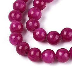 Нити круглых бусин из натурального окрашенного нефрита машан&nbsp;G-T139-6mm-67D