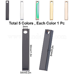 5 шт. 5-цветные подвески из нержавеющей стали 304 с вакуумным покрытием PVD&nbsp;STAS-SC0002-15