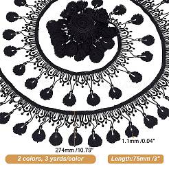 6 ярд кружевной отделки из молочного волокна 2 цветов OCOR-AR0001-67