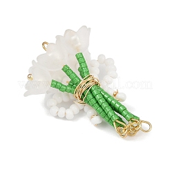 4 шт. 4-цветный стеклянный бисер ручной работы с подвесками-бантиками&nbsp;PALLOY-MZ00753