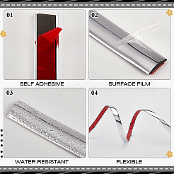 Самоклеящаяся ПВХ-накладка на молдинг салона автомобиля&nbsp;AJEW-WH20020-082C-03