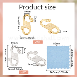 4 шт. 2-х цветные застежки-крючки из стерлингового серебра с 925 штампами&nbsp;FIND-BC0005-14B