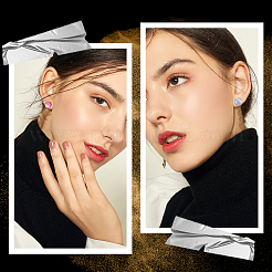 300 шт. 304 нержавеющая сталь плоская круглая пустая сережка-штифт&nbsp;STAS-SC0007-33B