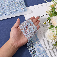 5 ярд полиэстеровых цветочных кружевных лент с пайетками&nbsp;OCOR-GF0005-24E