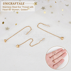 4 пара сережек-сережек из нержавеющей стали 304 с сердцем для женщин&nbsp;STAS-UN0035-81