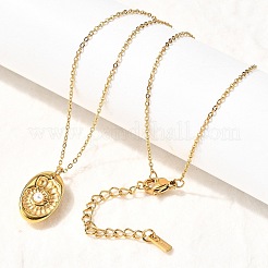 Ожерелья с подвеской в форме ракушки из нержавеющей стали 304 для женщин&nbsp;NJEW-Z091-12G