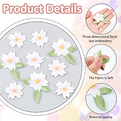 20 шт. 2 стиля цветочной вышивки тканью пришивные аппликации&nbsp;PATC-FH0001-20