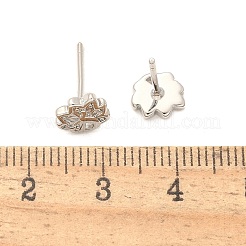 Павлиньи серьги-гвоздики из латуни&nbsp;EJEW-S252-01P