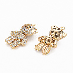 Латунные микропаве прозрачные подвески с фианитом&nbsp;X-KK-N231-261-NF