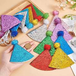 16 шт. двухцветная полиэстеровая шапочка для питомца на день рождения AJEW-GO0002-19