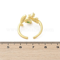 Манжеты из латуни с микро паве кубический цирконий для женщин&nbsp;RJEW-S400-05G