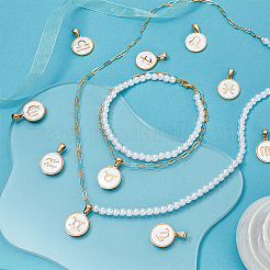 12 шт. 12 стиля из нержавеющей стали с подвесками из натуральной ракушки&nbsp;STAS-WH0044-95