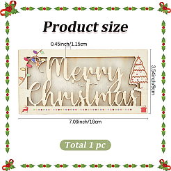 Держатель для денег в виде прямоугольника из дерева на рождественскую тематику&nbsp;AJEW-WH20006-282A