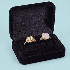 Прямоугольные флокированные коробки для упаковки колец с откидными крышками&nbsp;CON-WH20010-04B