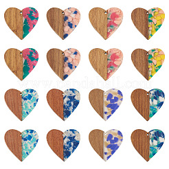 16 шт. подвески из 8-х цветов из смолы и ореха&nbsp;FIND-TA0006-42