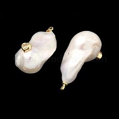 Подвески из латуни и перламутра с микропаве из кубического циркония&nbsp;KK-H259-13C-G01