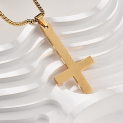 Подвеска в виде перевернутого христианского креста из нержавеющей стали 304&nbsp;NJEW-NH0001-07G