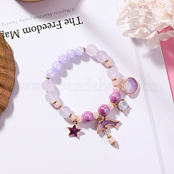 2 шт. 2 стильных эластичных браслета из пластика и стеклянных бусин&nbsp;FS-WGE3E77-02